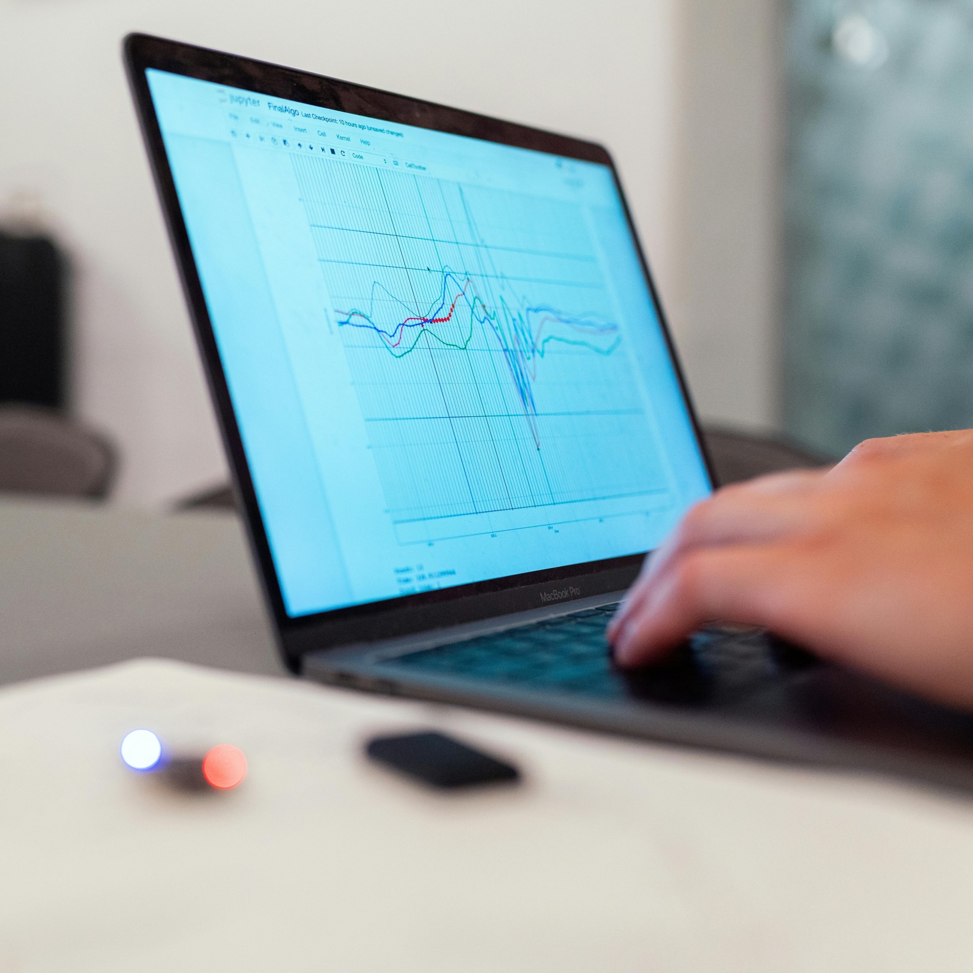 Monitoring op een laptop